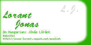 lorant jonas business card